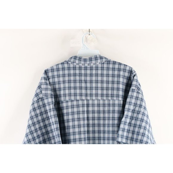 Vintage 90s Tommy Hilfiger Mens XL Checkered Plaid Collared Camp Button Shirt - Picture 8 of 9